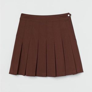 Brown Pleated Skater Mini Tennis Skirt US0 NWT